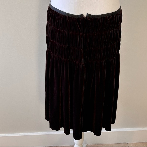 Grace Elements Skirt Women’s Size 10 Velour Brown Ruching Academia Fall School - Picture 10 of 10